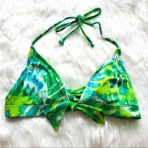 Victoria’s Secret green tie dye bikini top